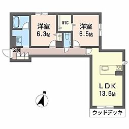 ラ メゾン クレール 2LDKの間取図画像