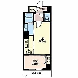 ロイジェント新栄2 1LDKの間取図画像