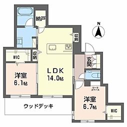 シャーメゾン高社 2LDKの間取図画像