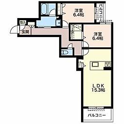 シャーメゾンステージ豊橋 2LDKの間取図画像