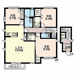 シャルムA 3LDKの間取図画像