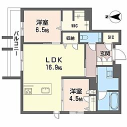 オンブール広路 2LDKの間取図画像