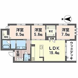 オンブール広路 3LDKの間取図画像