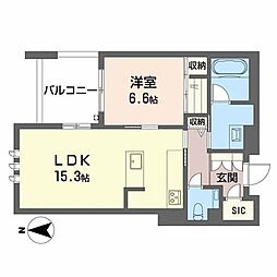 オンブール広路 1LDKの間取図画像