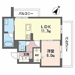 アーデルドルフ一社 1LDKの間取図画像