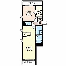 ルサンクメゾン上社 1LDKの間取図画像