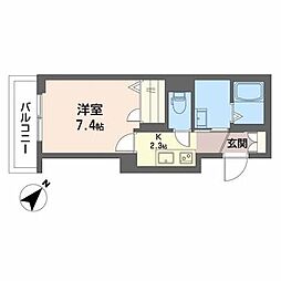 フォレナ堀切 1Kの間取図画像