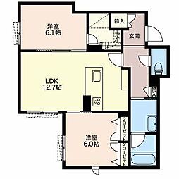 Vivantere 2LDKの間取図画像