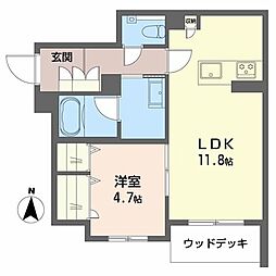リラ グリシーヌ 1LDKの間取図画像