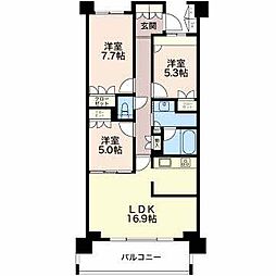 プライムメゾン富士見台 3LDKの間取図画像