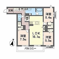 エバンジェリスト 3LDKの間取図画像