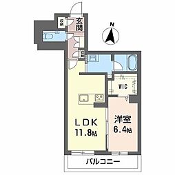シャーメゾン瑞穂通 1LDKの間取図画像
