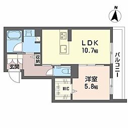 シャーメゾン瑞穂通 1LDKの間取図画像