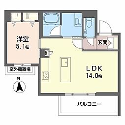 LIV NORITAKE 1LDKの間取図画像