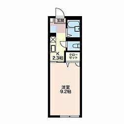 ミレニアムU 1Kの間取図画像