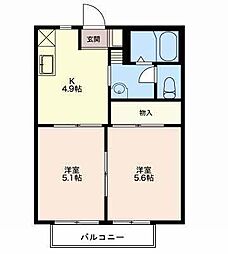 桜通りD 2Kの間取図画像