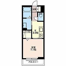 ドルチェ磐田二之宮 1Kの間取図画像