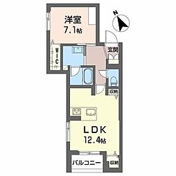 GM.E 1LDKの間取図画像