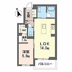 グレインコート 1LDKの間取図画像