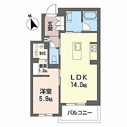 グレインコート 1LDKの間取図画像