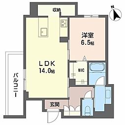 グレインコート 1LDKの間取図画像