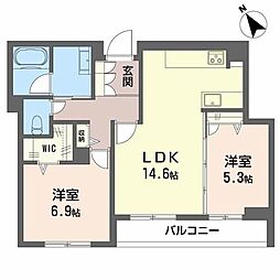 クラウンレジデンスII 2LDKの間取図画像
