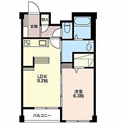 L'albadiprimo 1LDKの間取図画像