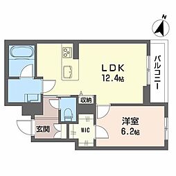 シャーメゾン笹和 1LDKの間取図画像