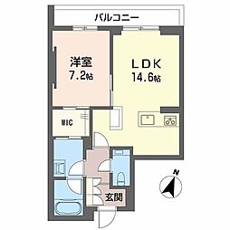 AZUR米山 1LDKの間取図画像
