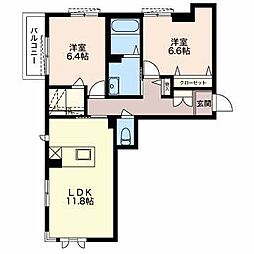 ファーストヒル大町 2LDKの間取図画像