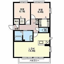 マノワール 2LDKの間取図画像