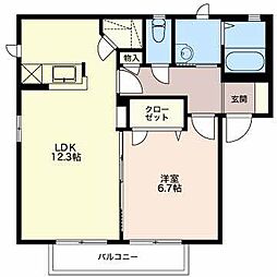 コート・ツヅキ 1LDKの間取図画像