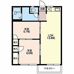 サニータウン七舗C 2LDKの間取図画像