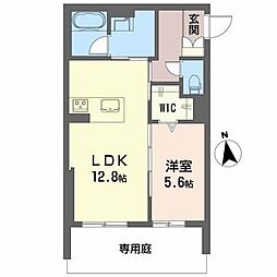パレオ服部 1LDKの間取図画像