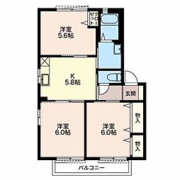 サンセールA 3Kの間取図画像