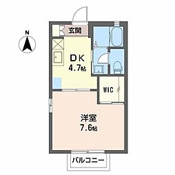 COME・リベルテ 1DKの間取図画像
