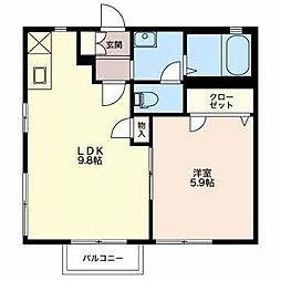 ファミール・メゾン2 1LDKの間取図画像