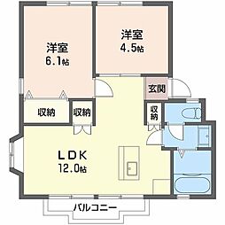 ビタビレッジ富士B 2LDKの間取図画像
