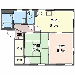 フレグランスグリーン 2DKの間取図画像