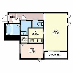 ロコモーション神通 1LDKの間取図画像