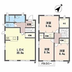 グランシティ萌A 3LDKの間取図画像