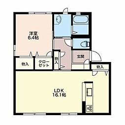 プチハイム山室 1LDKの間取図画像