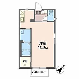 エスポワール狐橋 ワンルームの間取図画像