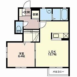 クラビエ東郷 1LDKの間取図画像