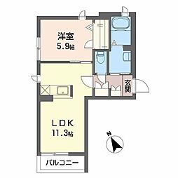 シャーメゾンエコール 1LDKの間取図画像