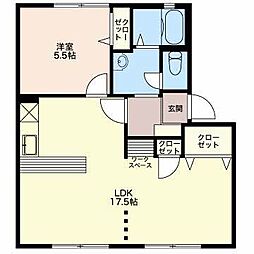 スプラウトハイツB 1LDKの間取図画像