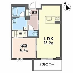 シャーメゾンサクラスクエア本郷 2階1LDKの間取り