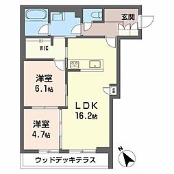 コンフォルタ 1階2LDKの間取り