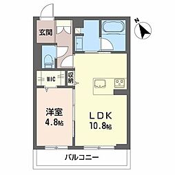 ツヴェルフII 3階1LDKの間取り
