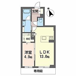 シャーメゾンW 1LDKの間取図画像
